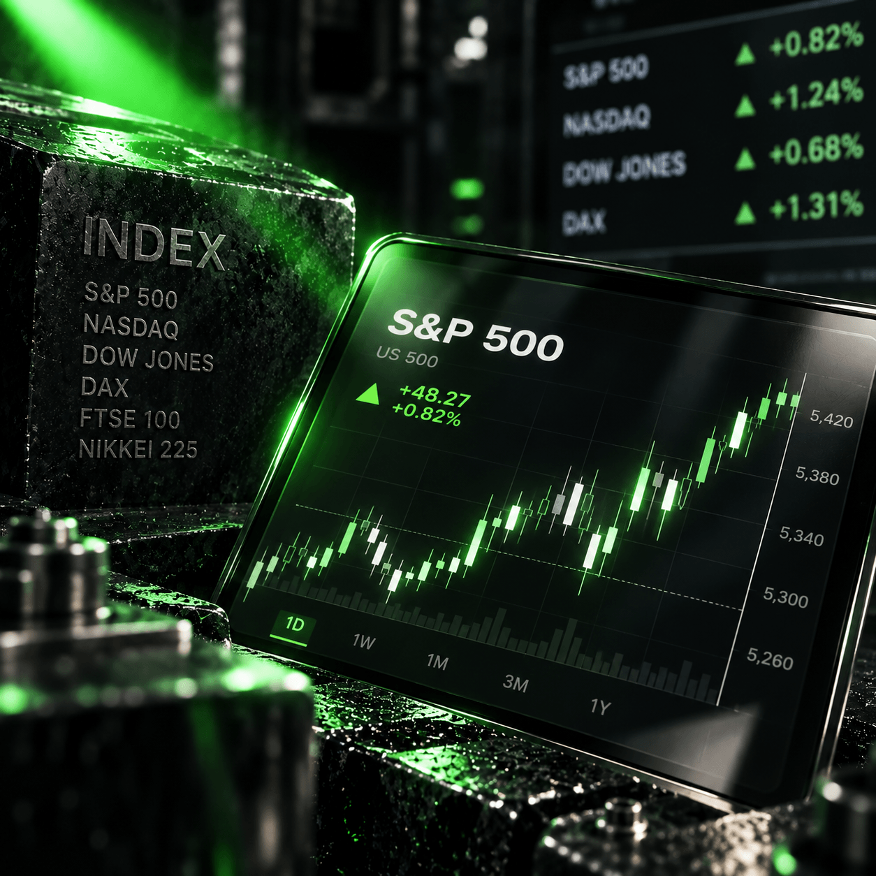 The indices will be a great solution for trading, as they are less exposed to risk. They also serve as a great analytical tool since indices consist of a basket of stocks from a specific sector. Choose effective strategies and profit from trading.